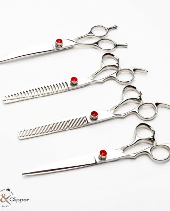 Left Hand Groomers Set - Curved, Thinner, Chunker, Straight - 4 piece set 7 inch